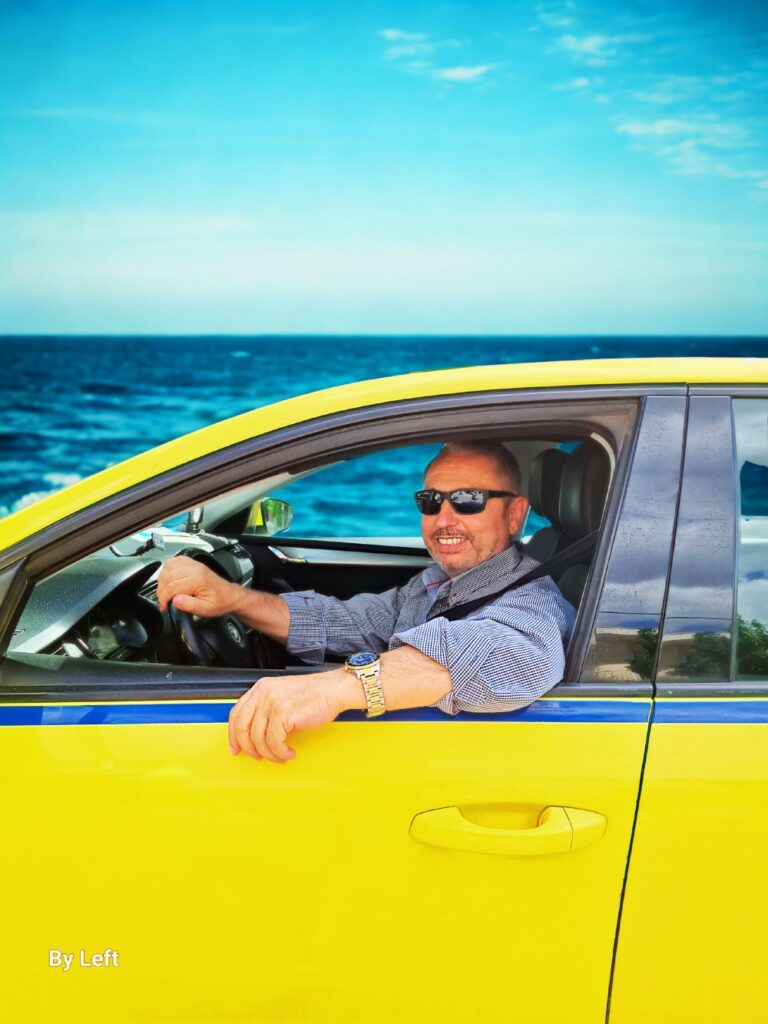 Lefteris at the Omphalos of Delphi private day trip